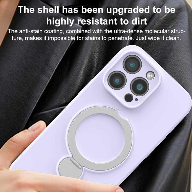 For iPhone 14 Pro Liquid Silicone MagSafe Holder Phone Case