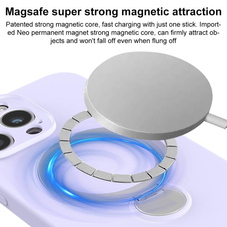 For iPhone 14 Pro Liquid Silicone MagSafe Holder Phone Case