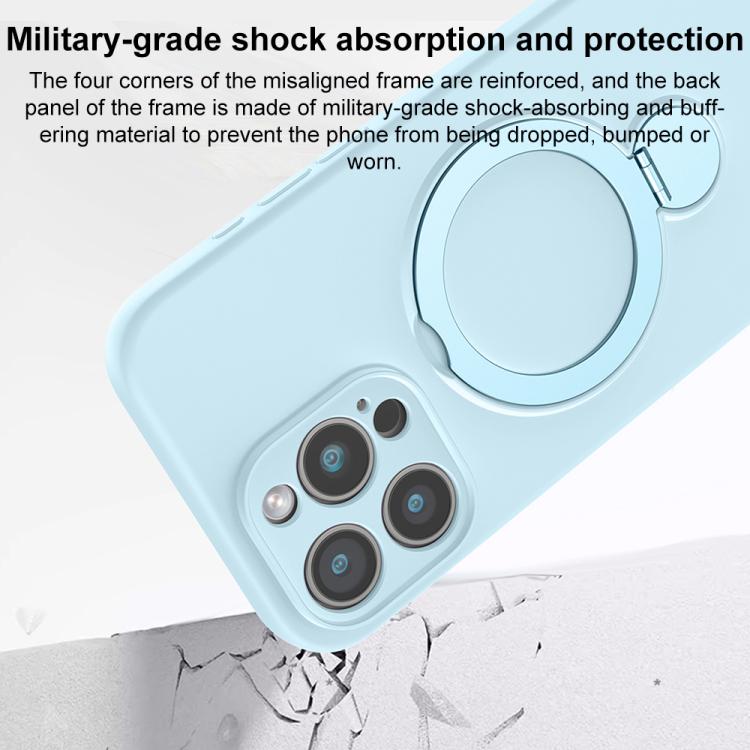 For iPhone 14 Pro Liquid Silicone MagSafe Holder Phone Case