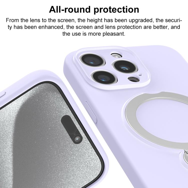 For iPhone 14 Pro Liquid Silicone MagSafe Holder Phone Case
