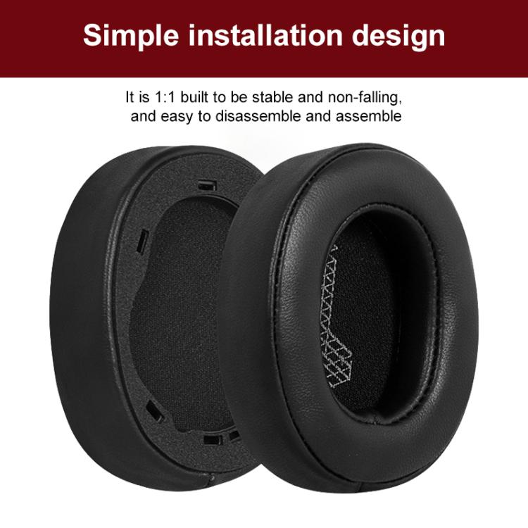 1 Pair Lambskin Earphone Replacement Earpads For JBL Live 650 BTNC / E65BTNC / Duet NC / Live 660 BTNC - Black