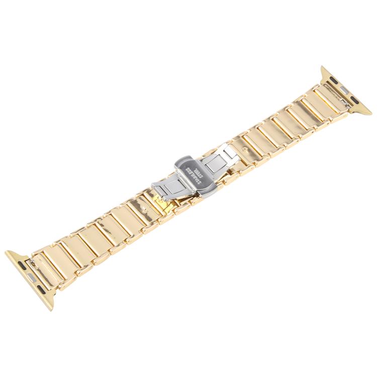 For Apple Watch 46mm / 49mm / 45mm / 44mm Three Beads Ceramics 18mm Steel Watch Band