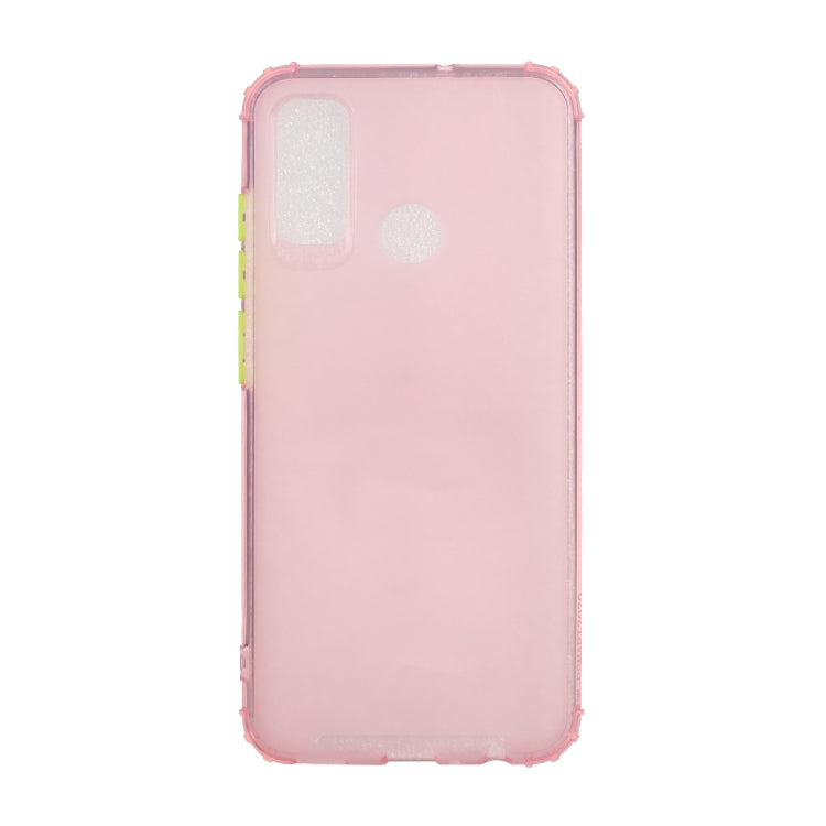 For Huawei P smart 2020 Color Button Translucent Frosted TPU Four-corner Airbag Shockproof Case