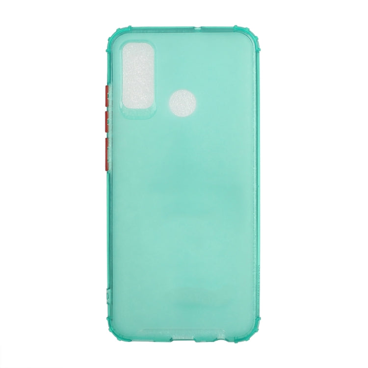 For Huawei P smart 2020 Color Button Translucent Frosted TPU Four-corner Airbag Shockproof Case