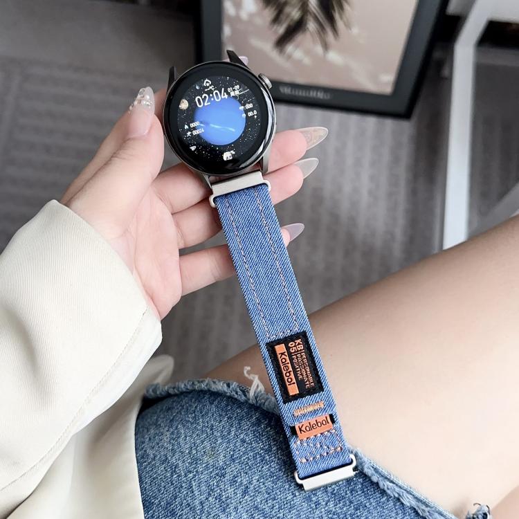 Kalebol 20mm Universal Nylon Loop Fastener Denim Watch Band