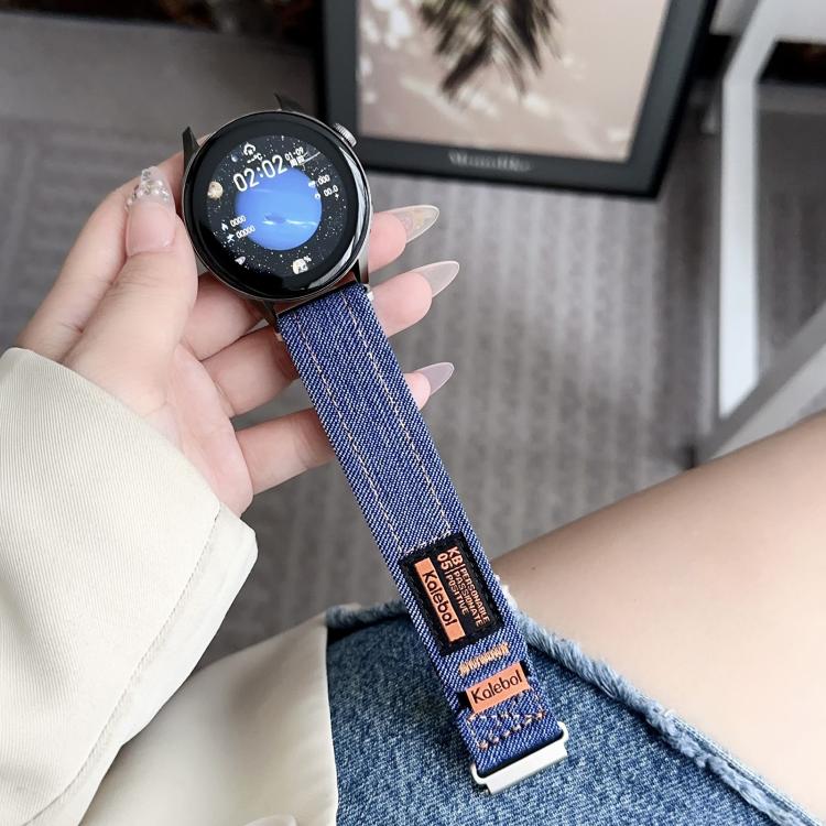 Kalebol 20mm Universal Nylon Loop Fastener Denim Watch Band
