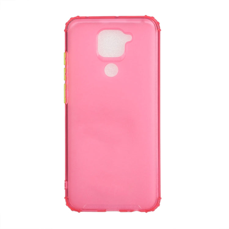 For Xiaomi Redmi Note 9 Color Button Translucent Frosted TPU Four-corner Airbag Shockproof Case
