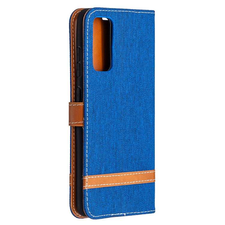 For Samsung Galaxy S20 FE 5G / S20 Lite Color Matching Denim Texture Horizontal Flip Leather Case with Holder & Card Slots & Wallet & Lanyard