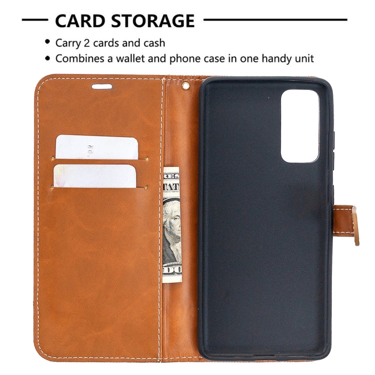 For Samsung Galaxy S20 FE 5G / S20 Lite Color Matching Denim Texture Horizontal Flip Leather Case with Holder & Card Slots & Wallet & Lanyard