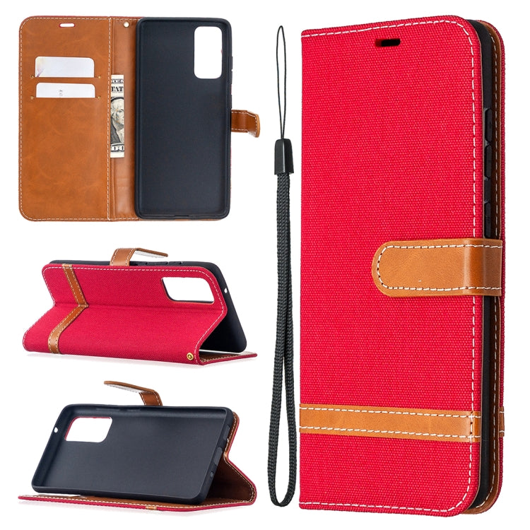 For Samsung Galaxy S20 FE 5G / S20 Lite Color Matching Denim Texture Horizontal Flip Leather Case with Holder & Card Slots & Wallet & Lanyard