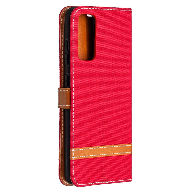For Samsung Galaxy S20 FE 5G / S20 Lite Color Matching Denim Texture Horizontal Flip Leather Case with Holder & Card Slots & Wallet & Lanyard