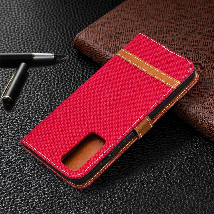 For Samsung Galaxy S20 FE 5G / S20 Lite Color Matching Denim Texture Horizontal Flip Leather Case with Holder & Card Slots & Wallet & Lanyard