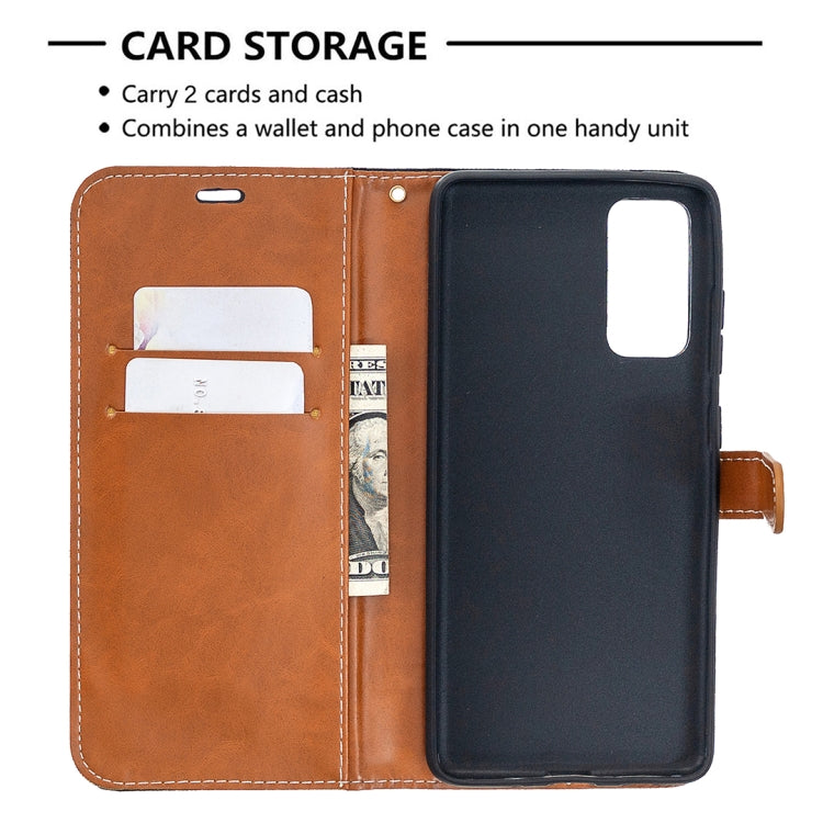 For Samsung Galaxy S20 FE 5G / S20 Lite Color Matching Denim Texture Horizontal Flip Leather Case with Holder & Card Slots & Wallet & Lanyard