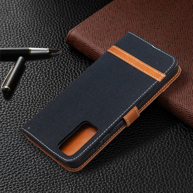 For Samsung Galaxy S20 FE 5G / S20 Lite Color Matching Denim Texture Horizontal Flip Leather Case with Holder & Card Slots & Wallet & Lanyard
