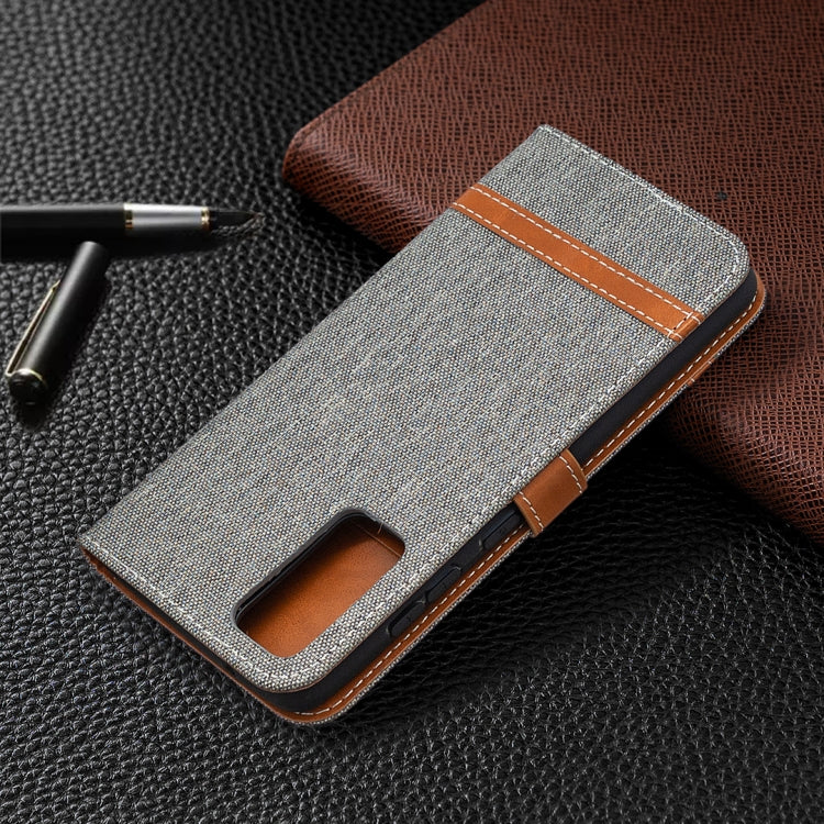 For Samsung Galaxy S20 FE 5G / S20 Lite Color Matching Denim Texture Horizontal Flip Leather Case with Holder & Card Slots & Wallet & Lanyard