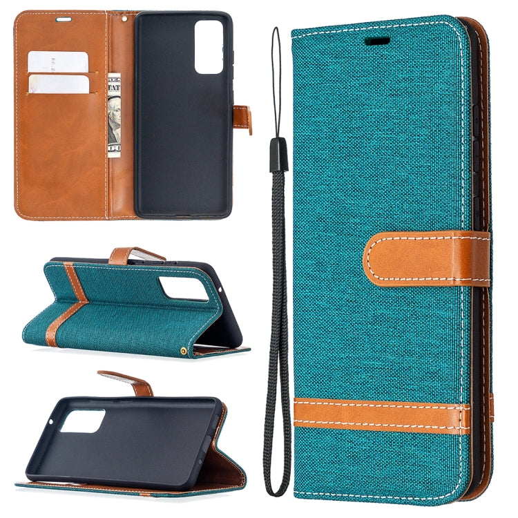 For Samsung Galaxy S20 FE 5G / S20 Lite Color Matching Denim Texture Horizontal Flip Leather Case with Holder & Card Slots & Wallet & Lanyard