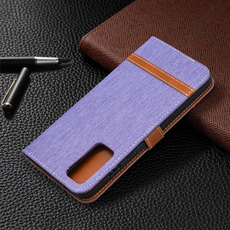 For Samsung Galaxy S20 FE 5G / S20 Lite Color Matching Denim Texture Horizontal Flip Leather Case with Holder & Card Slots & Wallet & Lanyard