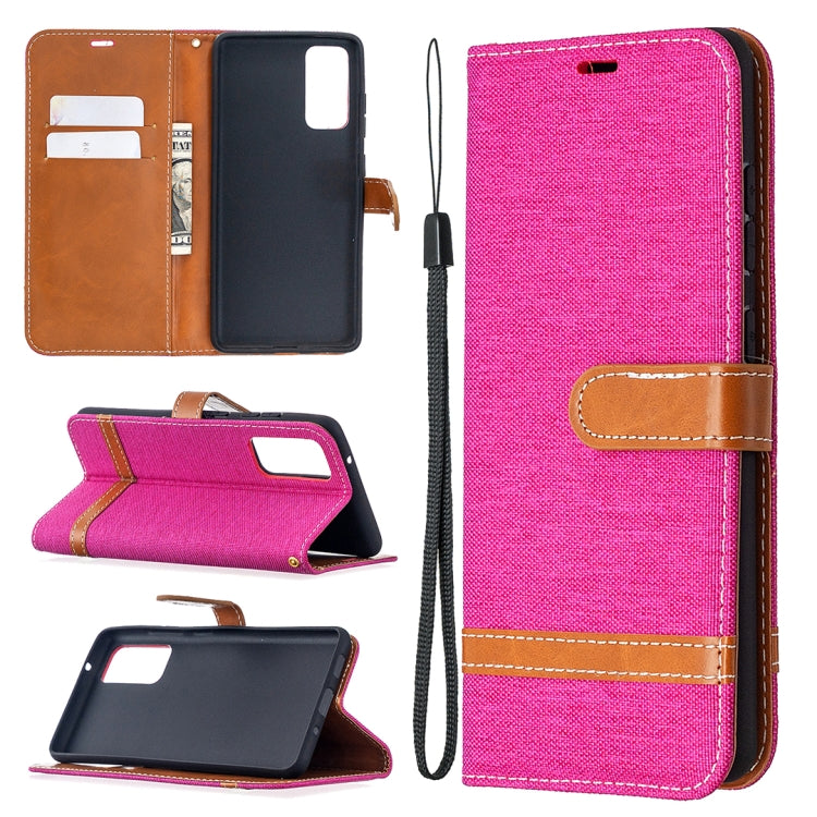 For Samsung Galaxy S20 FE 5G / S20 Lite Color Matching Denim Texture Horizontal Flip Leather Case with Holder & Card Slots & Wallet & Lanyard