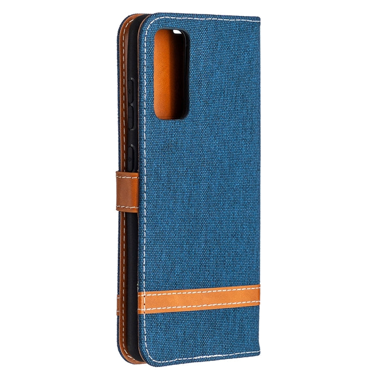 For Samsung Galaxy S20 FE 5G / S20 Lite Color Matching Denim Texture Horizontal Flip Leather Case with Holder & Card Slots & Wallet & Lanyard