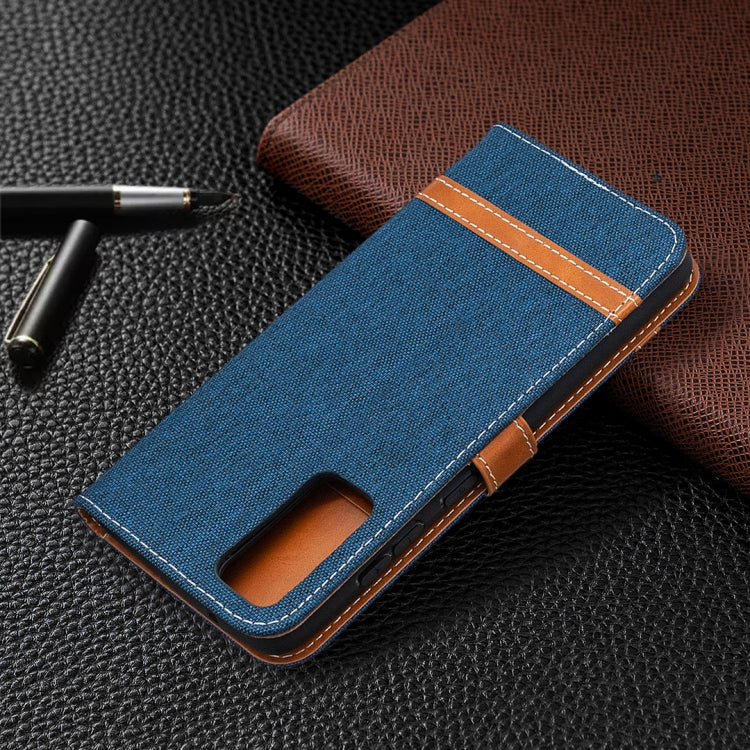 For Samsung Galaxy S20 FE 5G / S20 Lite Color Matching Denim Texture Horizontal Flip Leather Case with Holder & Card Slots & Wallet & Lanyard