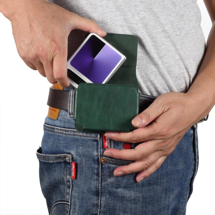 Multi-functional Faux Leather Waist-Hanging Bag For Foldable Phone , Size: 10 x 7.8 x 2.8cm