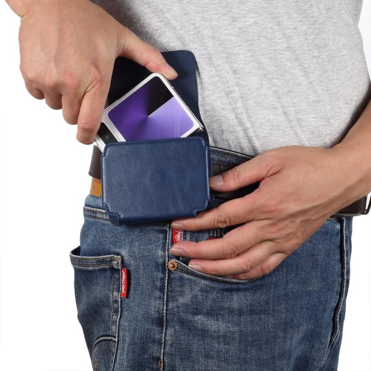 Multi-functional Faux Leather Waist-Hanging Bag For Foldable Phone , Size: 10 x 7.8 x 2.8cm