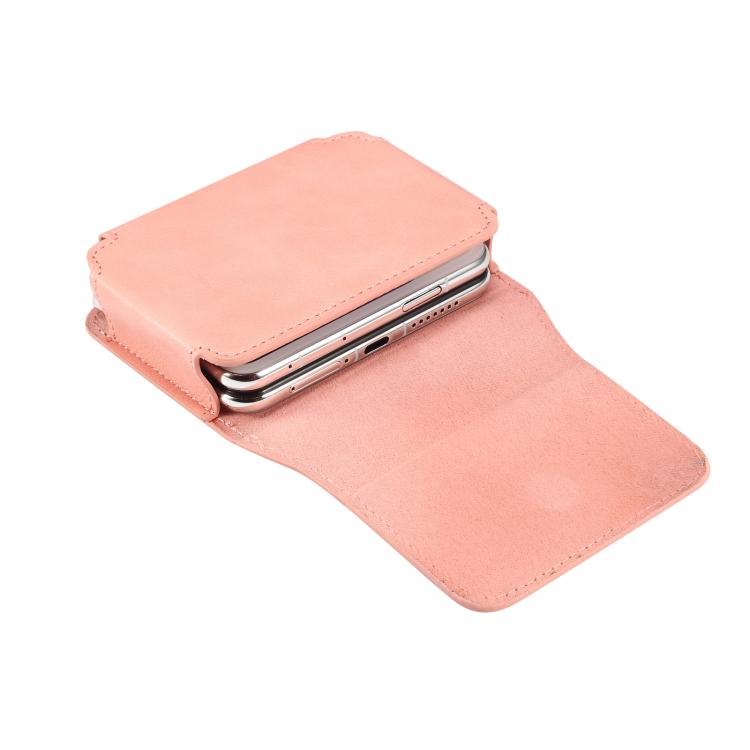 Multi-functional Faux Leather Waist-Hanging Bag For Foldable Phone , Size: 10 x 7.8 x 2.8cm