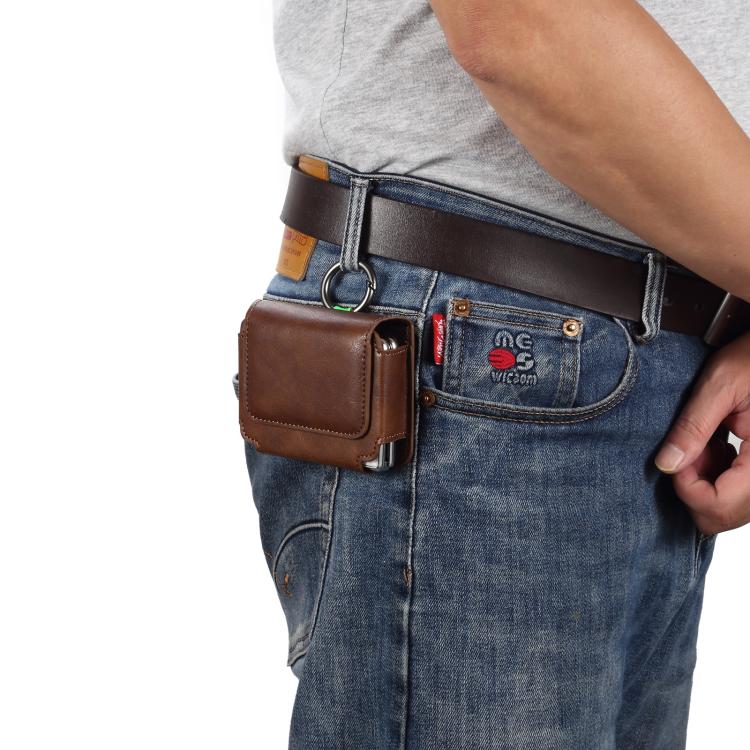 Multi-functional Faux Leather Waist-Hanging Bag For Foldable Phone , Size: 10 x 7.8 x 2.8cm