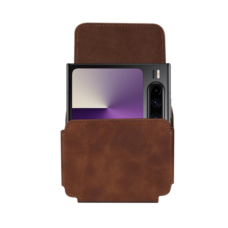 Multi-functional Faux Leather Waist-Hanging Bag For Foldable Phone , Size: 10 x 7.8 x 2.8cm
