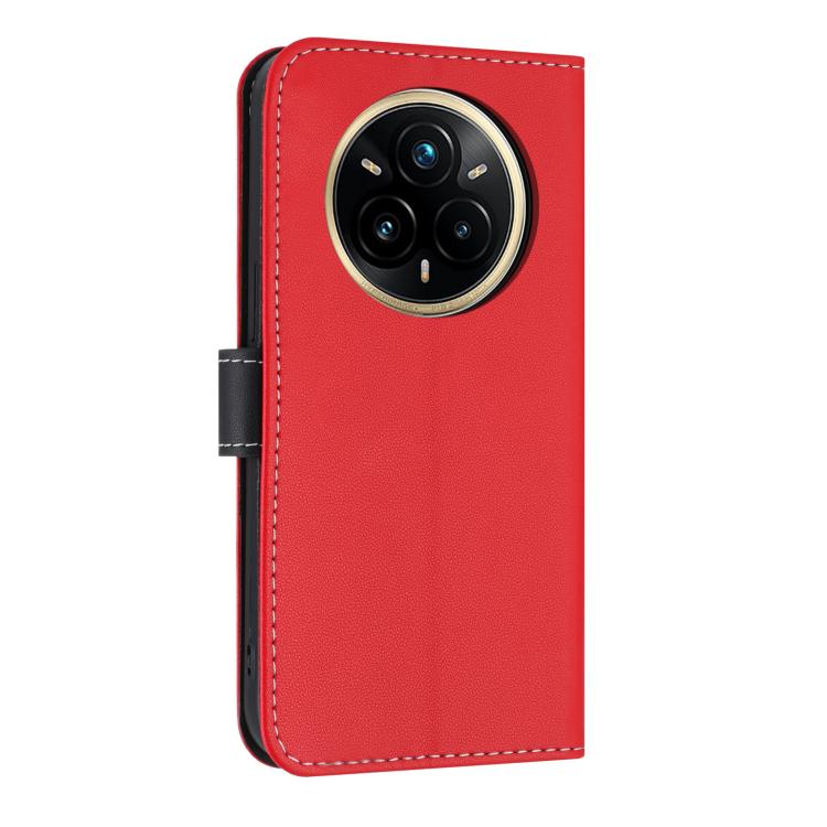 For Realme 14 Pro+ 5G Metal Bow Leather Phone Case with Hand Strap