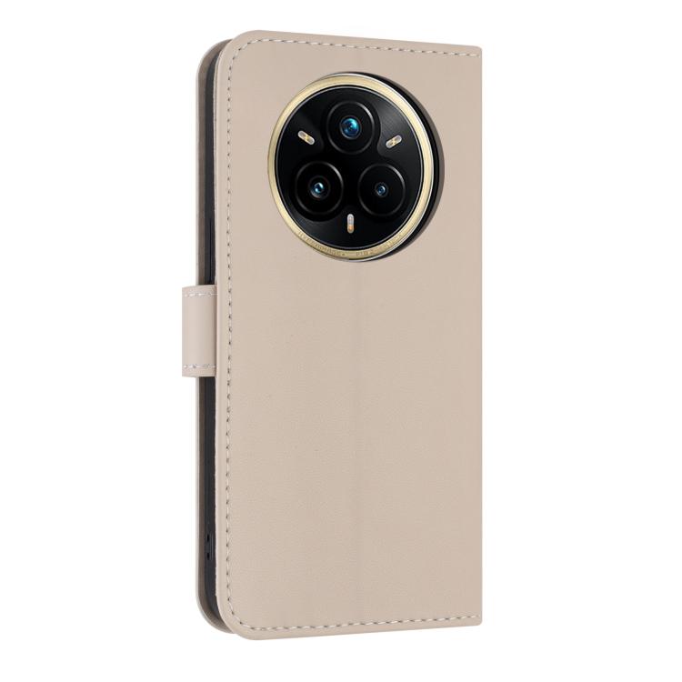 For Realme 14 Pro+ 5G Metal Bow Leather Phone Case with Hand Strap