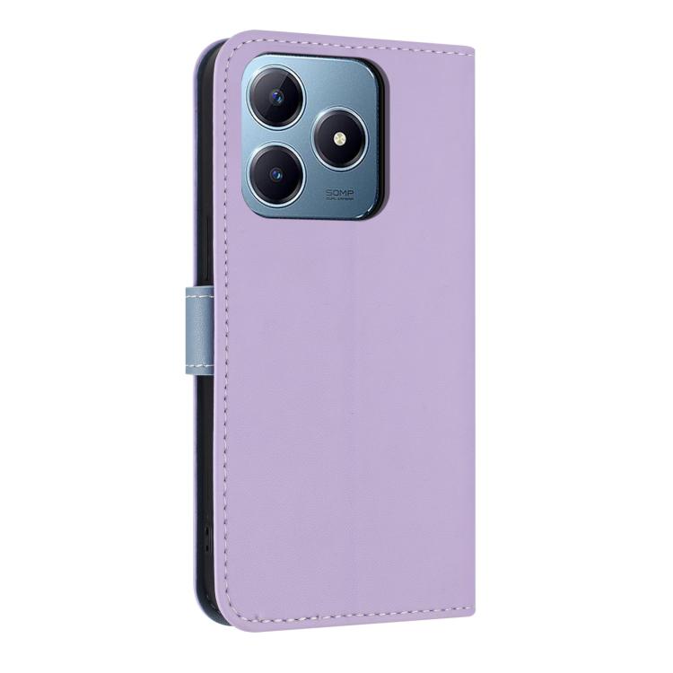 For Realme C63 4G Global / C61 Metal Bow Leather Phone Case with Hand Strap