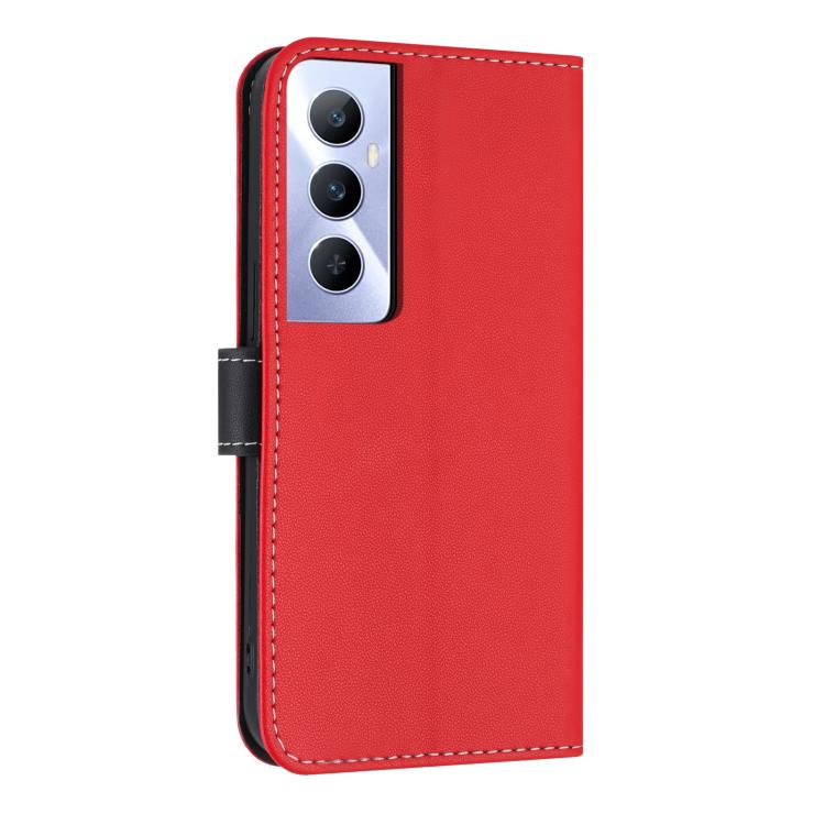For Realme C65 4G Global Metal Bow Leather Phone Case with Hand Strap