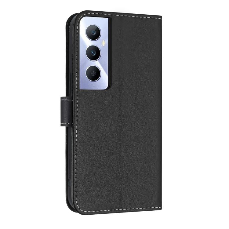 For Realme C65 4G Global Metal Bow Leather Phone Case with Hand Strap