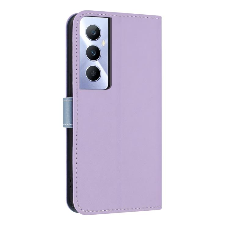 For Realme C65 4G Global Metal Bow Leather Phone Case with Hand Strap