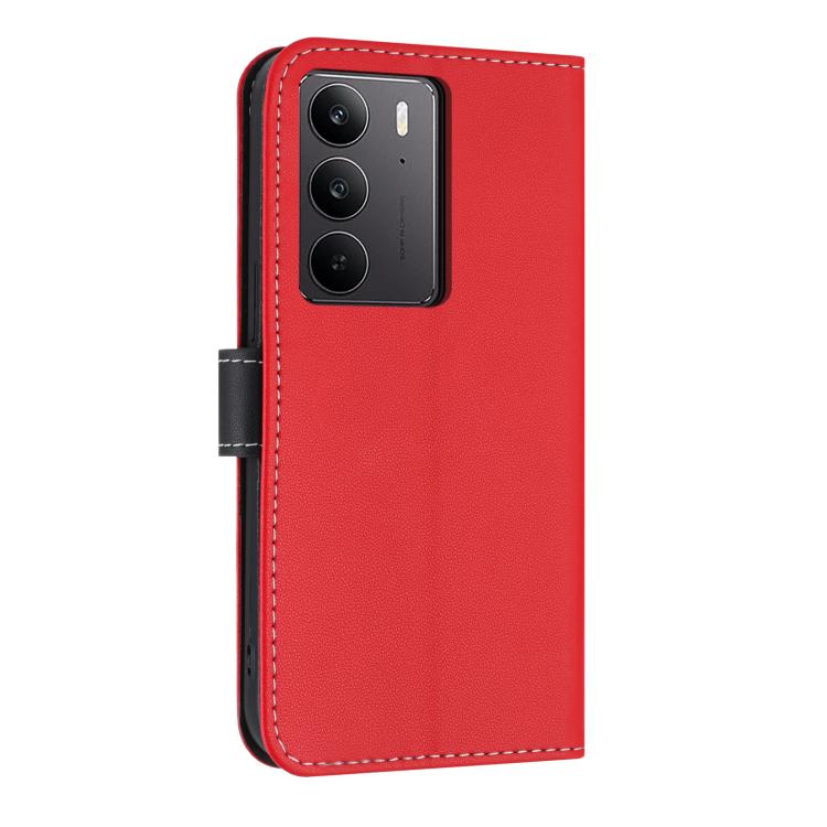 For Realme C75 4G Global / P3x Metal Bow Leather Phone Case with Hand Strap