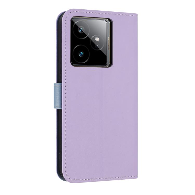 For Realme GT7 5G Metal Bow Leather Phone Case with Hand Strap