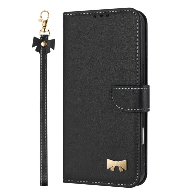 For Realme C71 4G Metal Bow Leather Phone Case with Hand Strap
