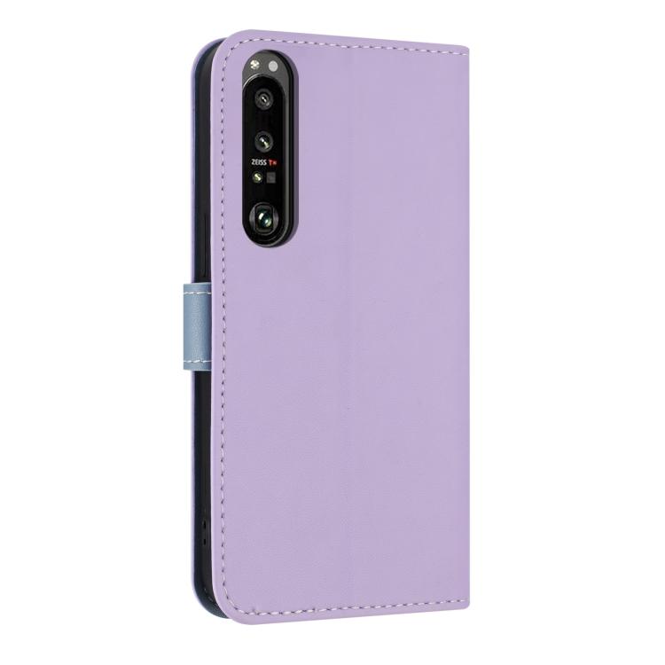 For Sony Xperia 1 IV Metal Bow Leather Phone Case with Hand Strap
