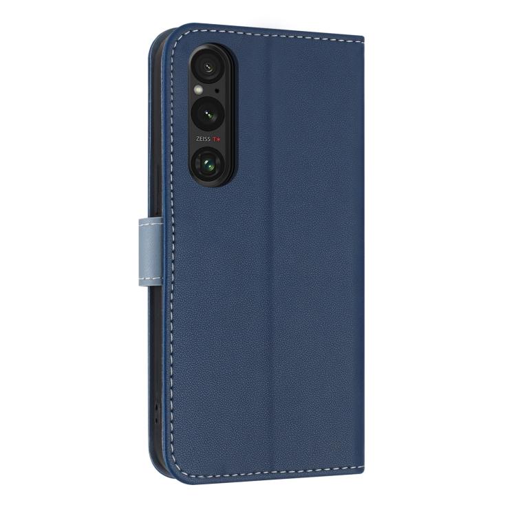 For Sony Xperia 1 V Metal Bow Leather Phone Case with Hand Strap