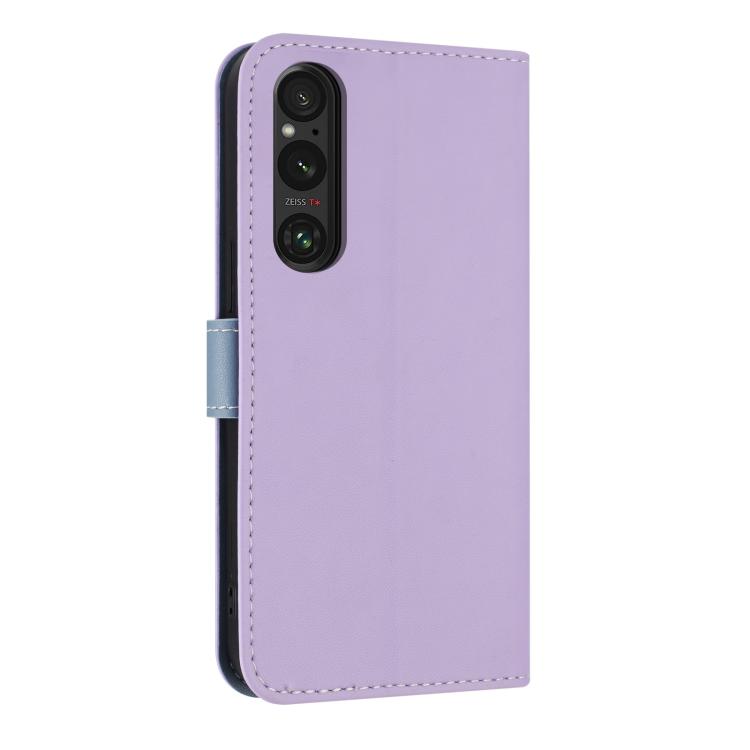 For Sony Xperia 1 V Metal Bow Leather Phone Case with Hand Strap