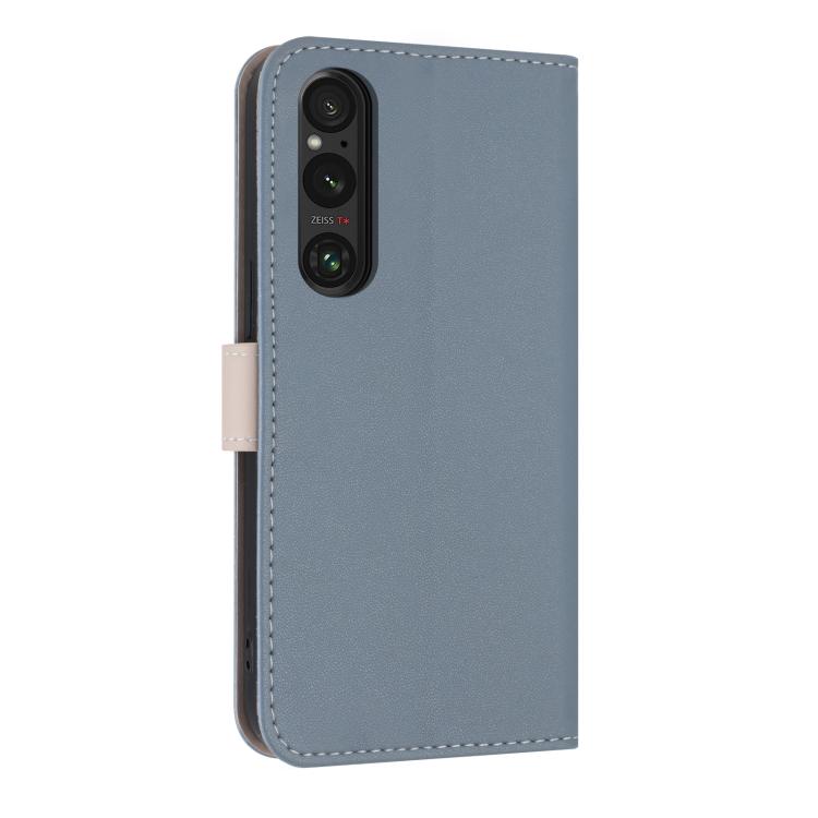 For Sony Xperia 1 V Metal Bow Leather Phone Case with Hand Strap