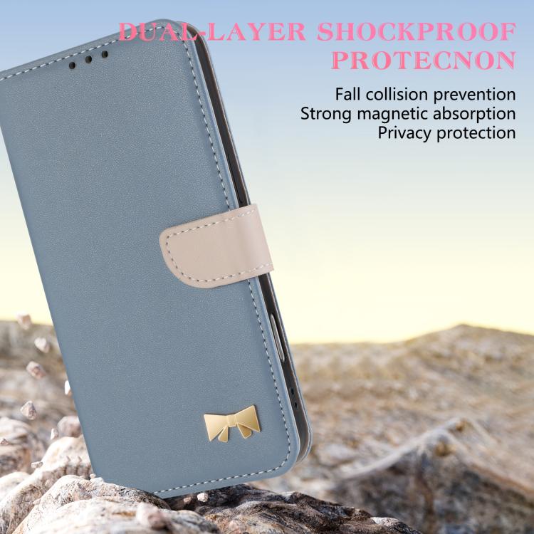 For Sony Xperia 1 V Metal Bow Leather Phone Case with Hand Strap