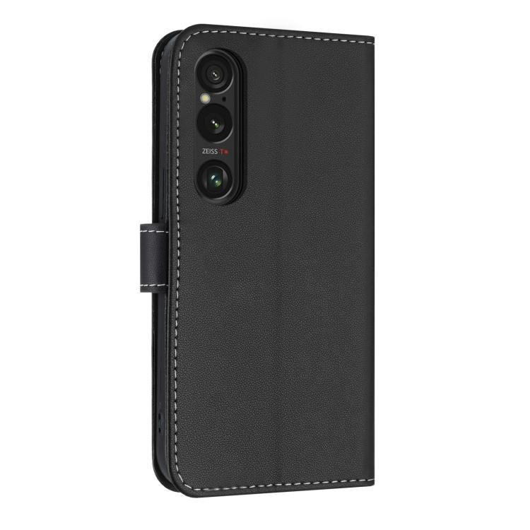 For Sony Xperia 1 VI Metal Bow Leather Phone Case with Hand Strap