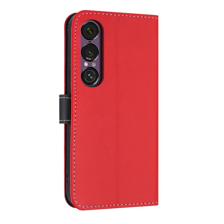 For Sony Xperia 1 VII Metal Bow Leather Phone Case with Hand Strap