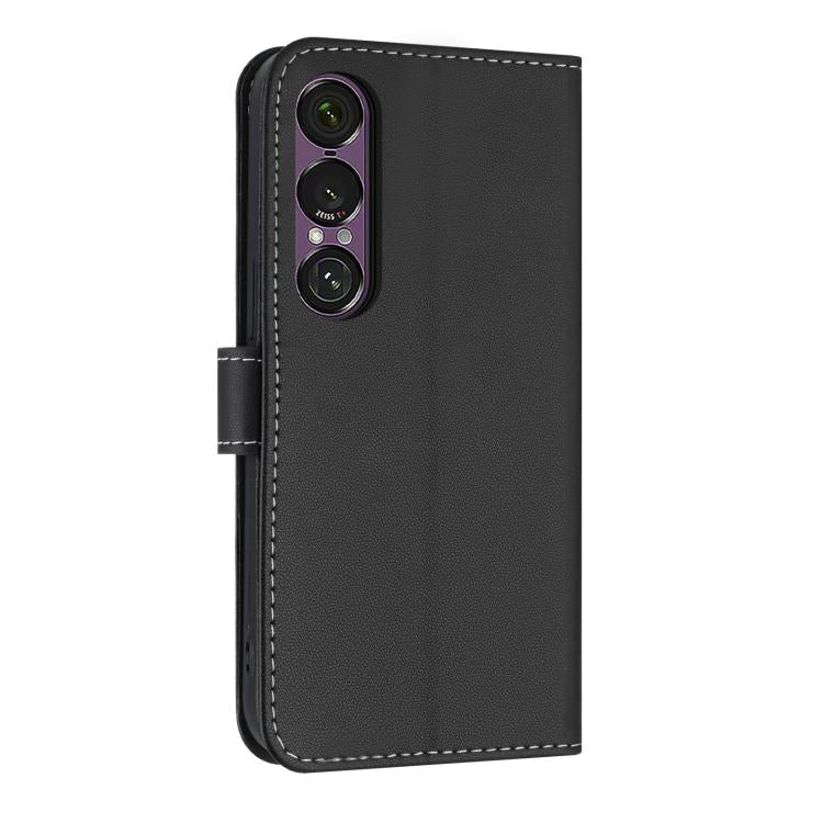 For Sony Xperia 1 VII Metal Bow Leather Phone Case with Hand Strap