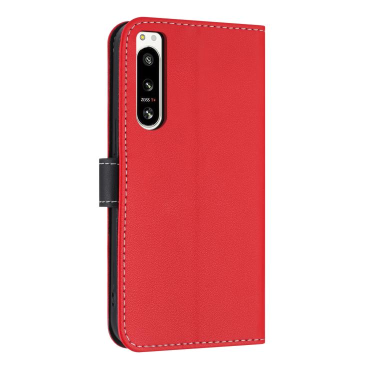 For Sony Xperia 5 IV Metal Bow Leather Phone Case with Hand Strap