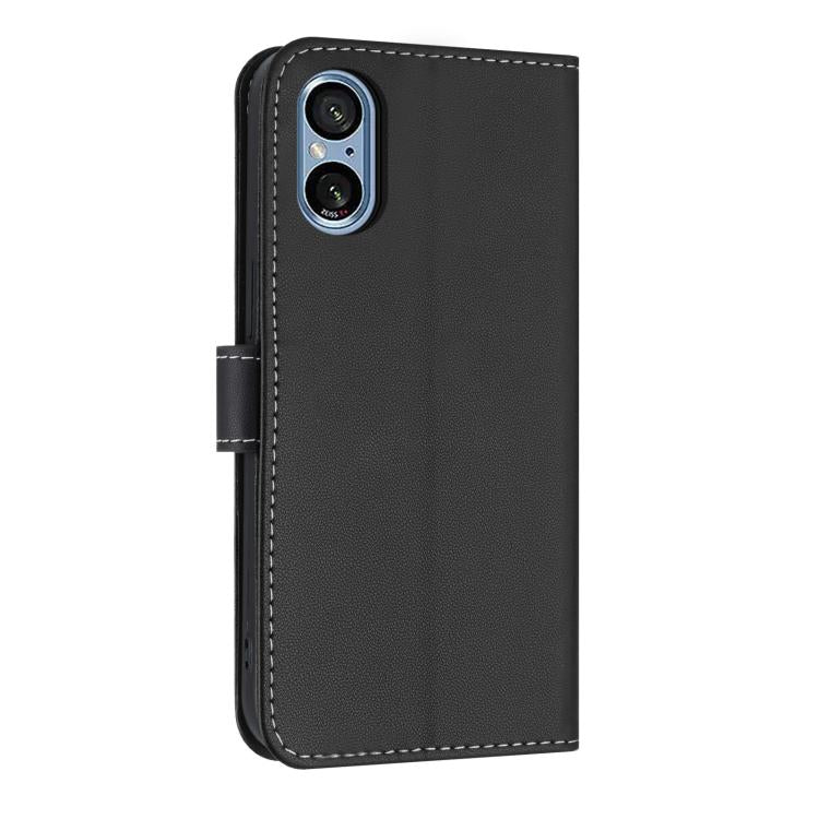 For Sony Xperia 5 V Metal Bow Leather Phone Case with Hand Strap