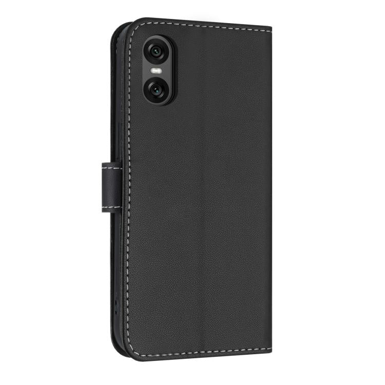 For Sony Xperia 5 VI Metal Bow Leather Phone Case with Hand Strap