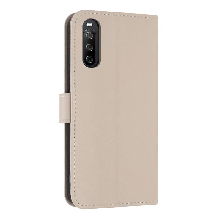For Sony Xperia 10 IV Metal Bow Leather Phone Case with Hand Strap